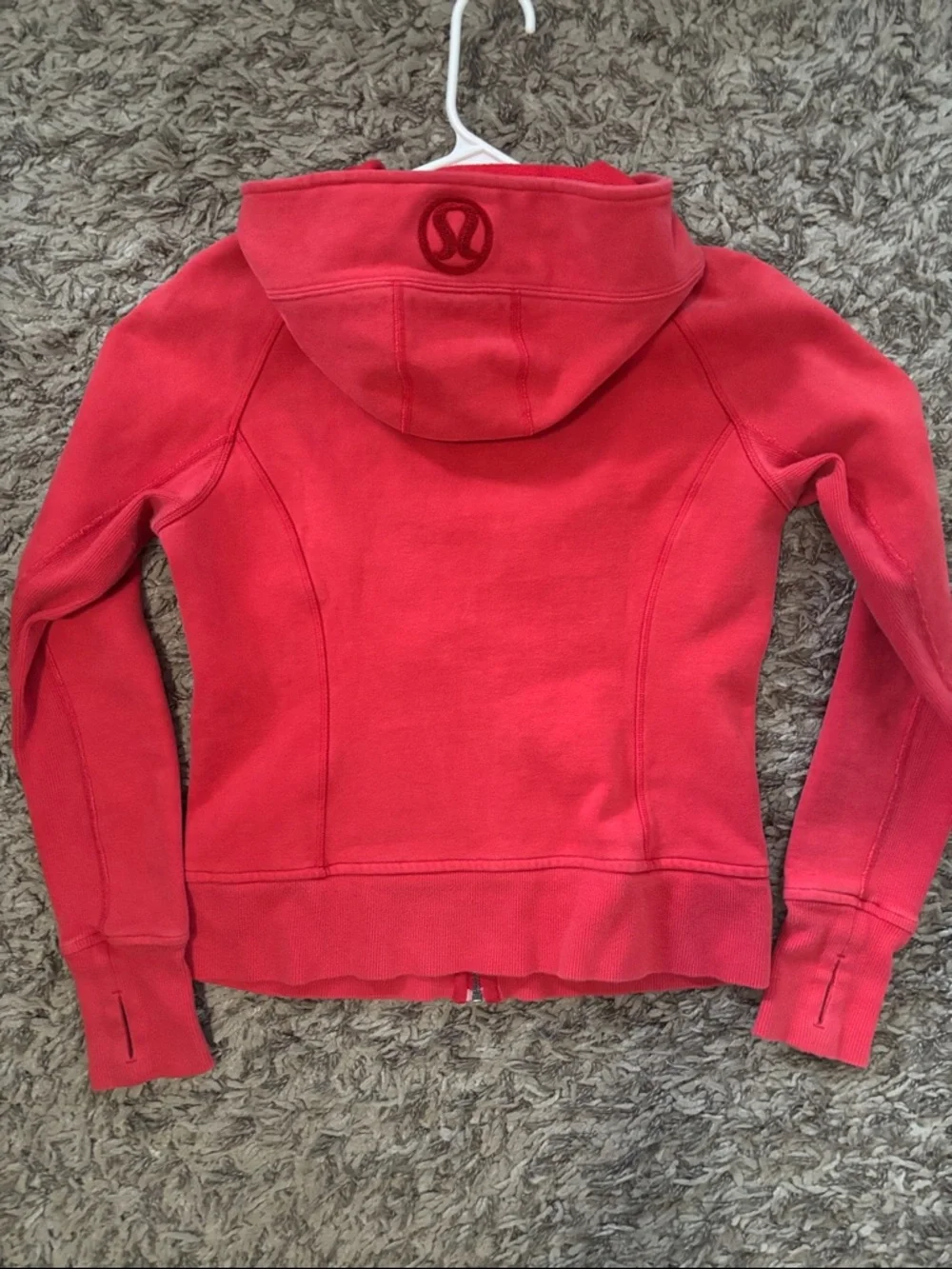 lululemon athletica Coral Red Full-Zip Hooded Jacket. - Picture 5 of 8
